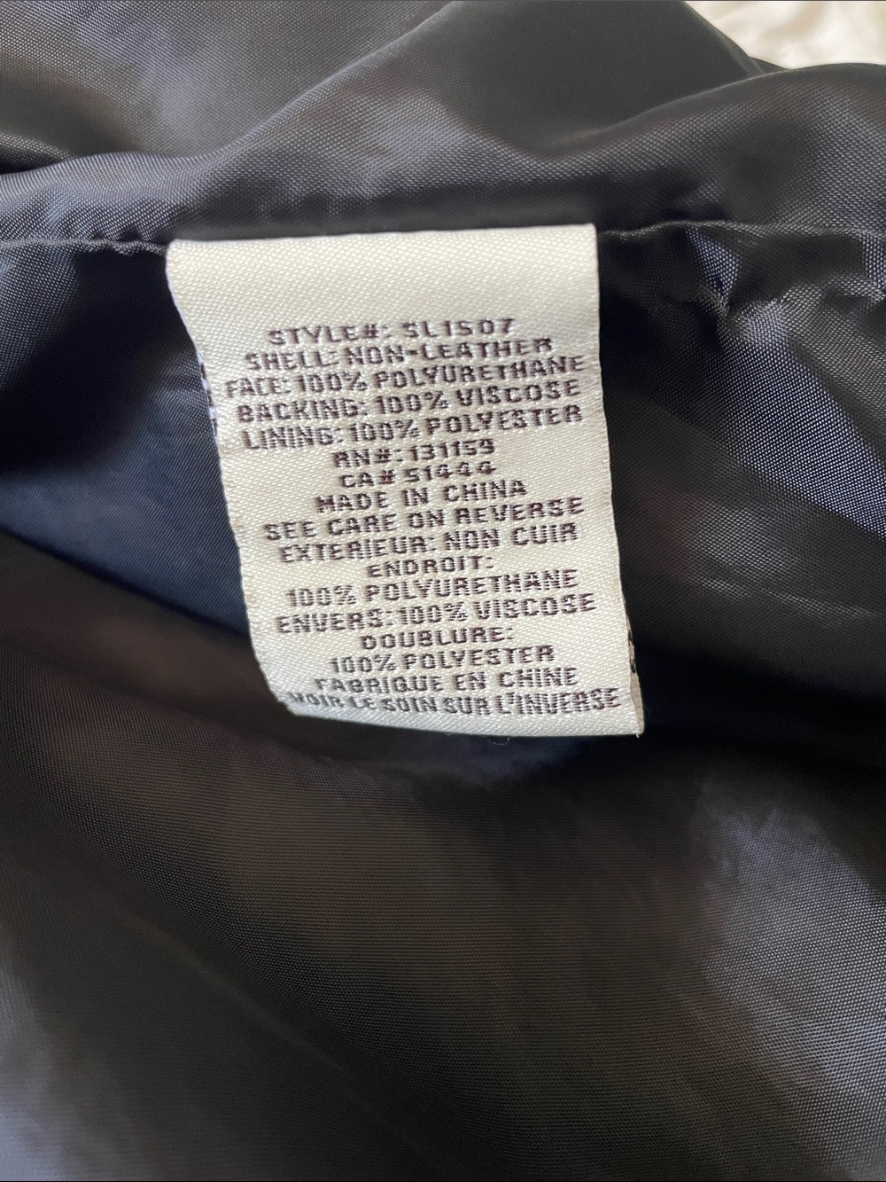 Debby Collection Women’s Black Faux Leather Bomber Jacket w/ Zip Pockets- Large - Picture 4 of 6